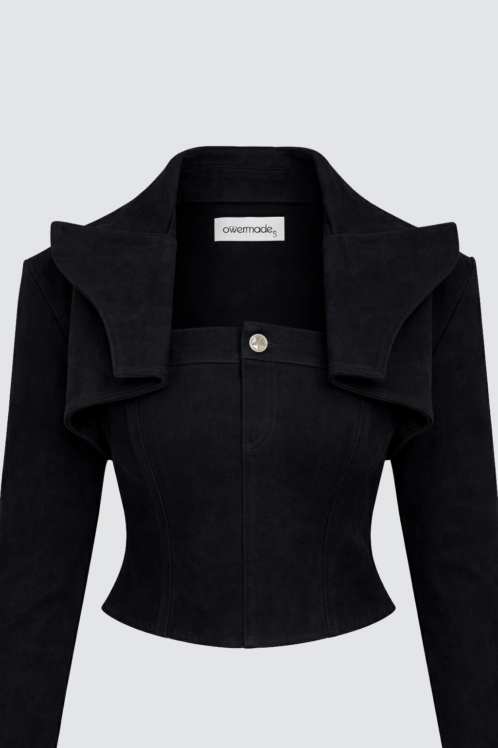 Vatkalı Crop Blazer Denim Ceket