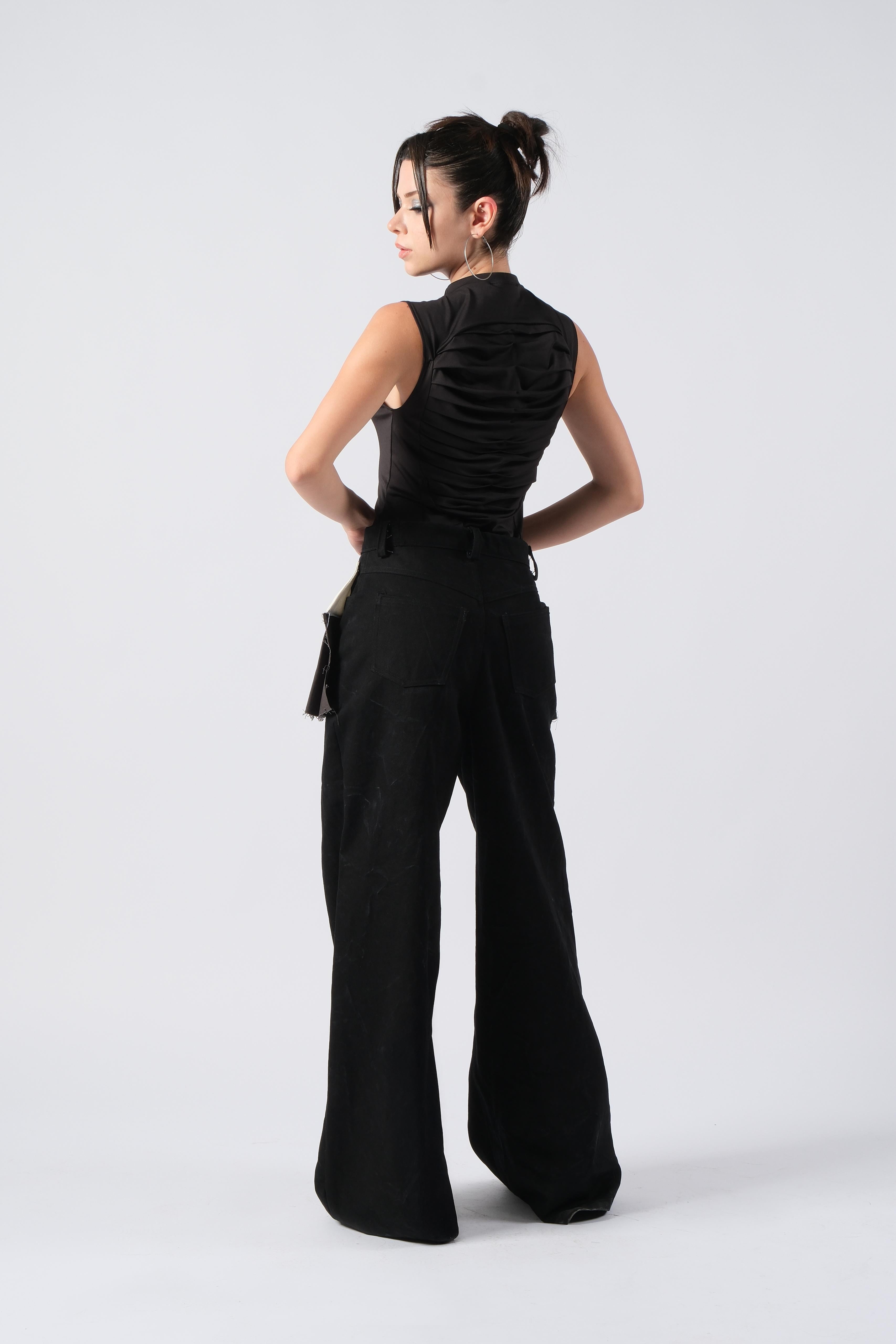 Etekli Yüksel Bel Wide Leg Jean/Çıkarılabilir Etek