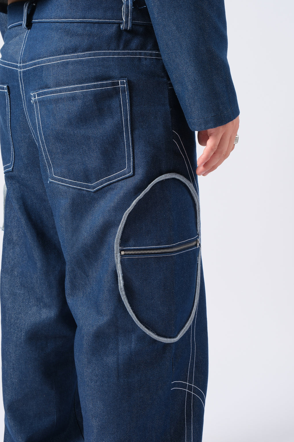 Kontrast Dikişli Baggy Jean